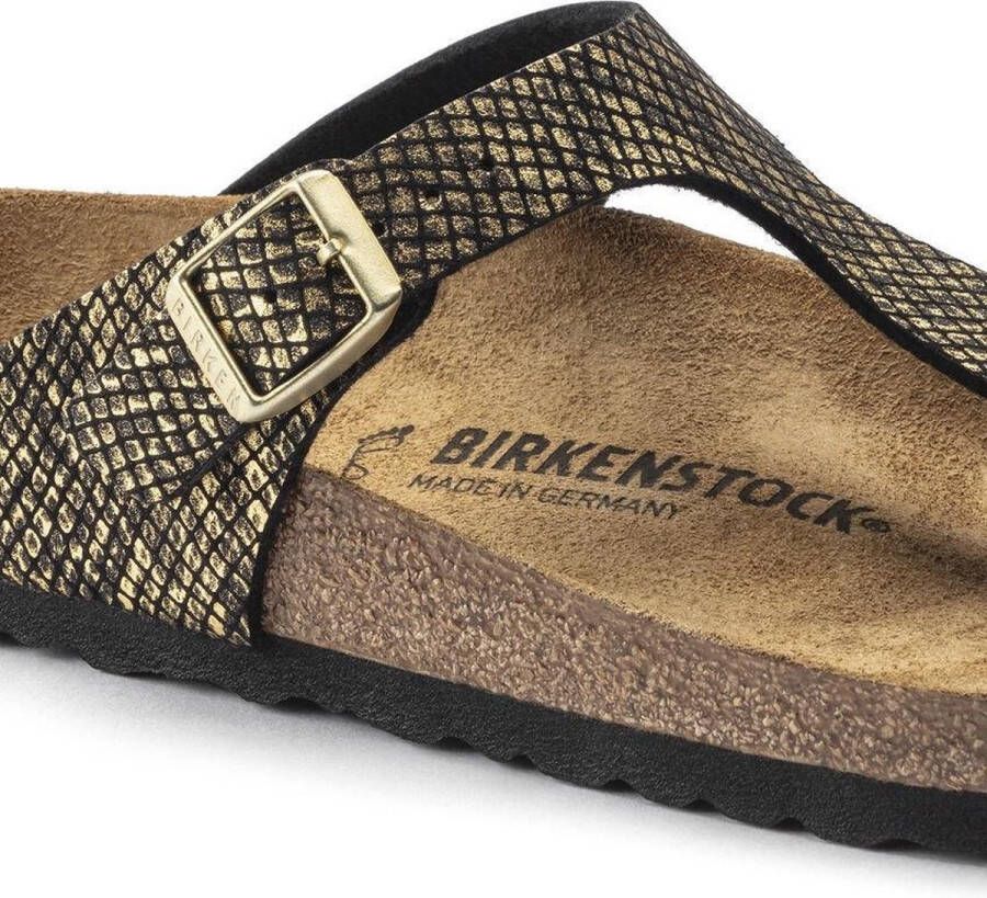 Birkenstock Gizeh Python slippers zwart