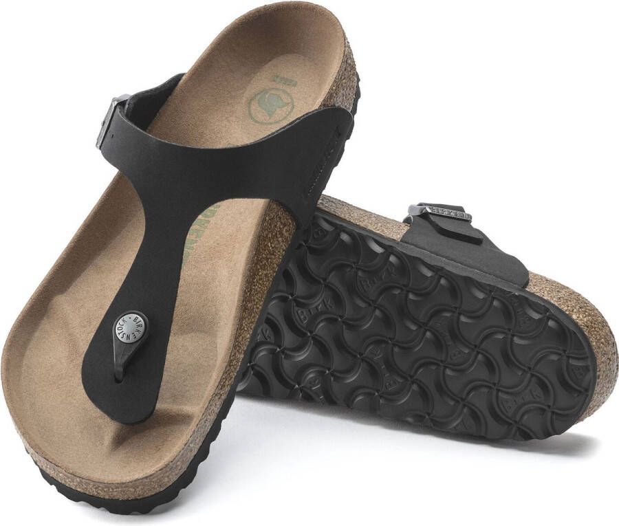 Birkenstock Gizeh Slippers Black Regular-fit Zwart Imitatieleer