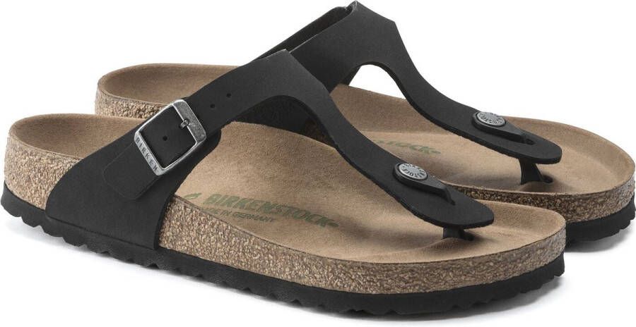 Birkenstock Gizeh Slippers Black Regular-fit Zwart Imitatieleer