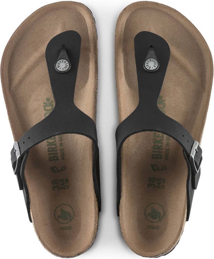 Birkenstock Gizeh Slippers Black Regular-fit Zwart Imitatieleer