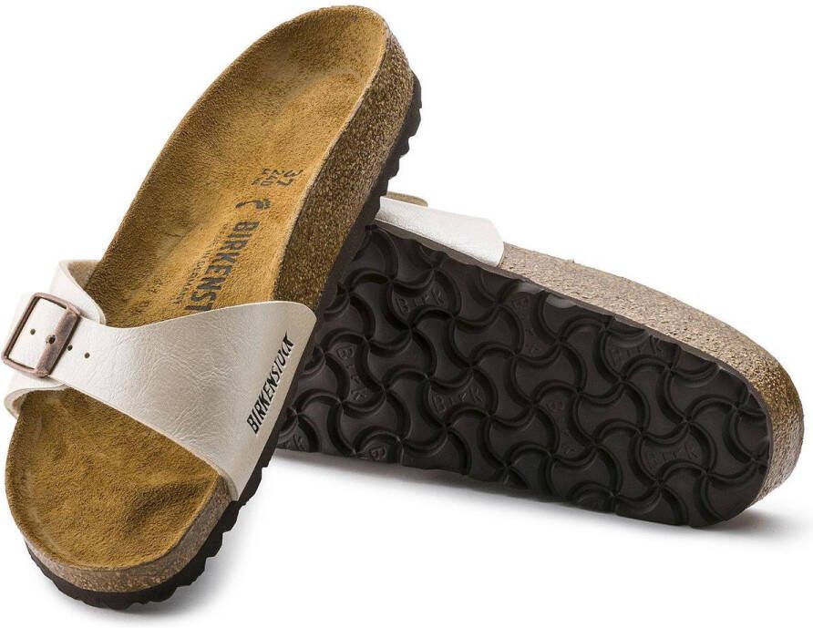 Birkenstock Madrid Dames Slippers Graceful Pearl White Regular-fit Wit Imitatieleer