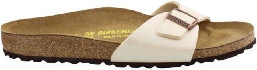 Birkenstock Madrid Dames Slippers Graceful Pearl White Regular-fit Wit Imitatieleer