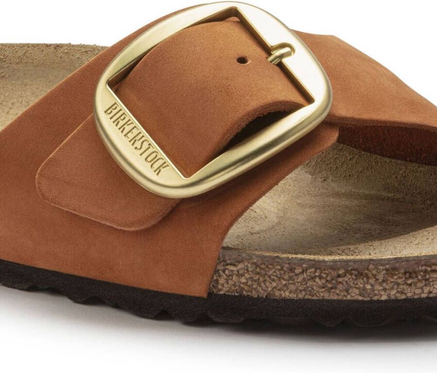 Birkenstock Madrid Dames Slippers Pecan Nubuck Big Buckle Narrow-fit