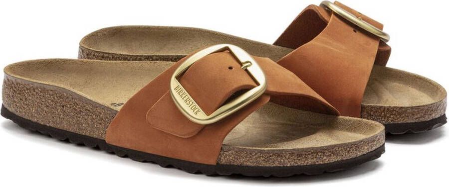 Birkenstock Madrid Dames Slippers Pecan Nubuck Big Buckle Narrow-fit