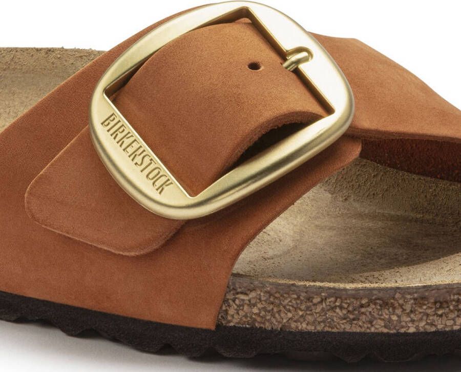 Birkenstock Madrid Dames Slippers Pecan Nubuck Big Buckle Narrow-fit