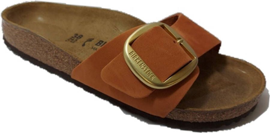 Birkenstock Madrid Dames Slippers Pecan Nubuck Big Buckle Narrow-fit