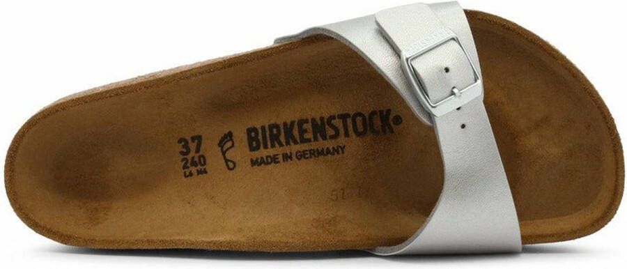 Birkenstock Madrid Dames Slippers Silver Regular-fit Zilver Imitatieleer