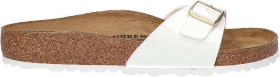 Birkenstock Madrid Dames Slippers White Patent Regular-fit Wit Imitatieleer