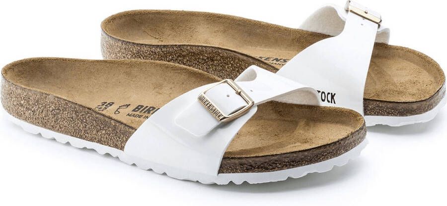 Birkenstock Madrid Dames Slippers White Patent Regular-fit Wit Imitatieleer
