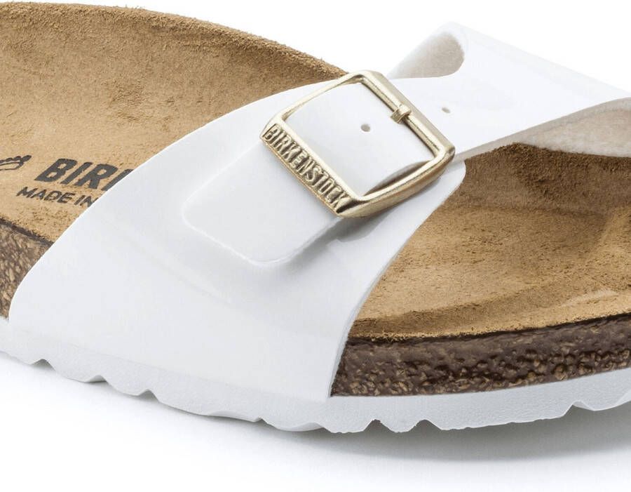 Birkenstock Madrid Dames Slippers White Patent Regular-fit Wit Imitatieleer