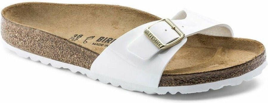 Birkenstock Madrid Dames Slippers White Patent Regular-fit Wit Imitatieleer