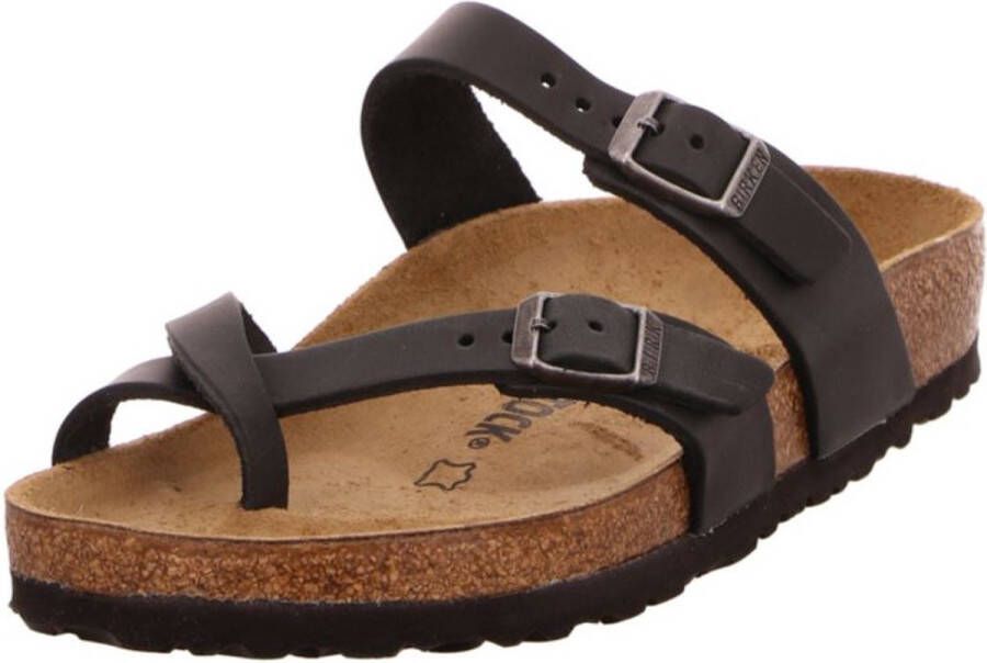 Birkenstock Mayari Dames Slippers Black Regular-fit Zwart Nubuck