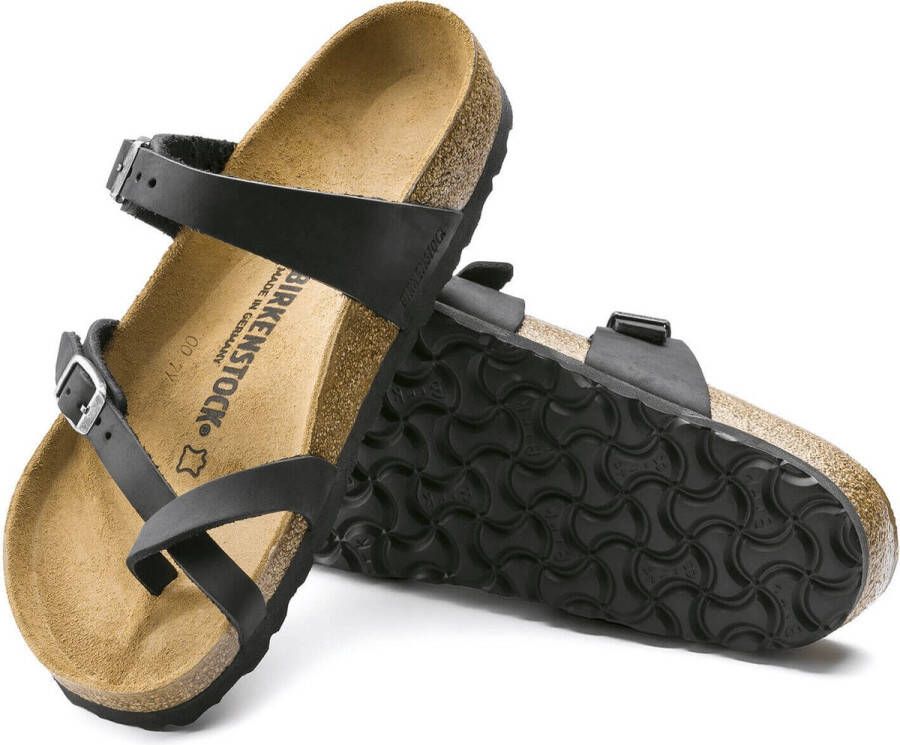 Birkenstock Mayari Dames Slippers Black Regular-fit Zwart Nubuck