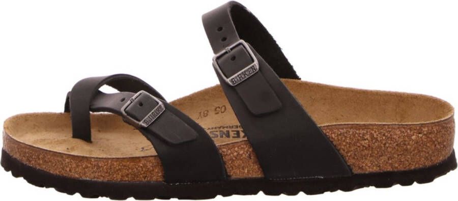 Birkenstock Mayari Dames Slippers Black Regular-fit Zwart Nubuck