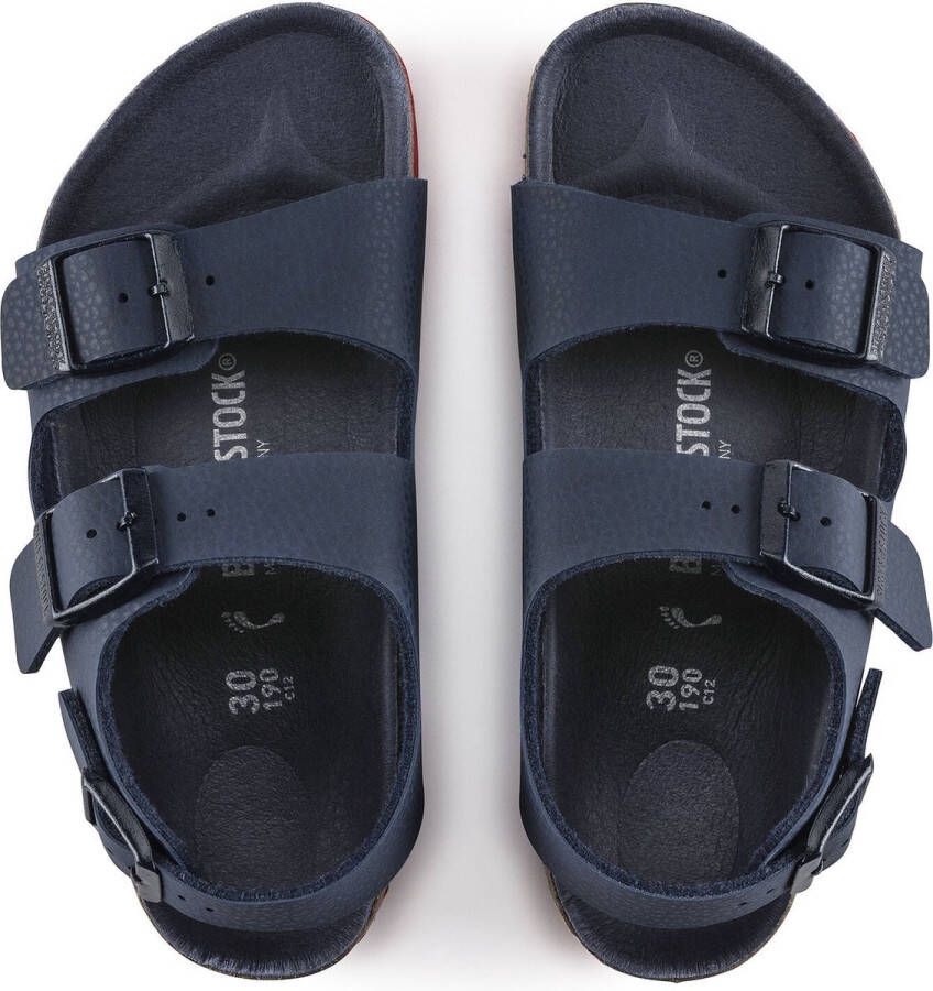 Birkenstock Milano Kids Sandalen Desert Soil Blue Red Narrow-fit Blauw Imitatieleer