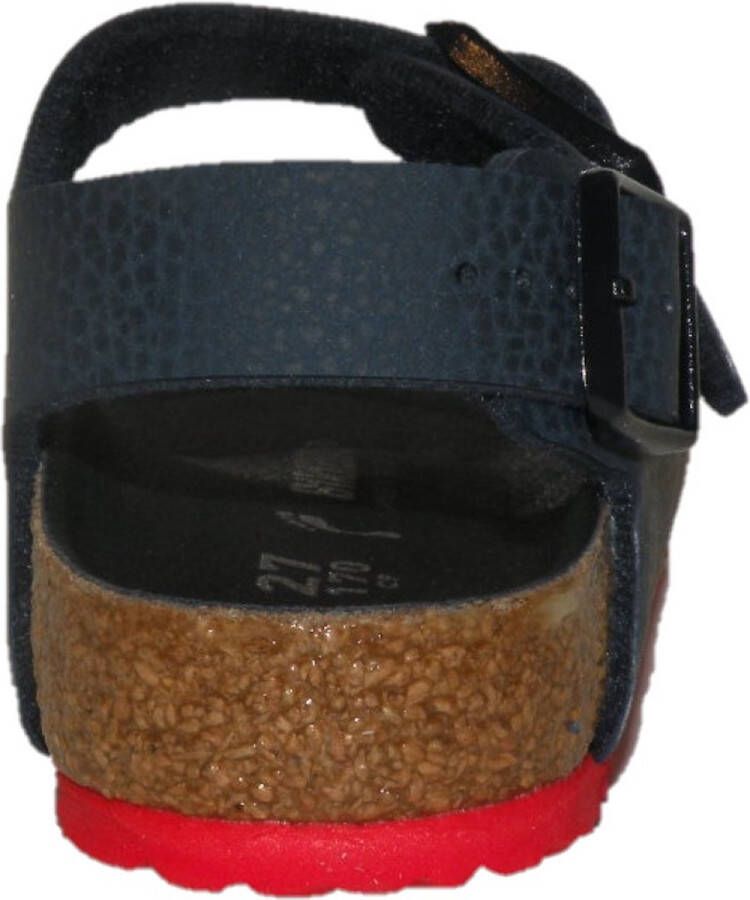 Birkenstock Milano Kids Sandalen Desert Soil Blue Red Narrow-fit Blauw Imitatieleer