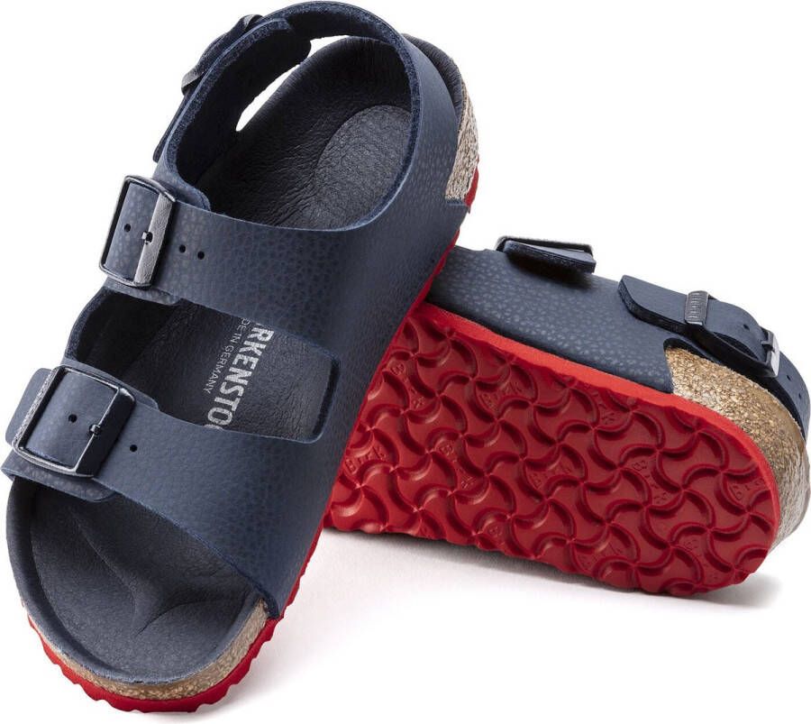 Birkenstock Milano Kids Sandalen Desert Soil Blue Red Narrow-fit Blauw Imitatieleer