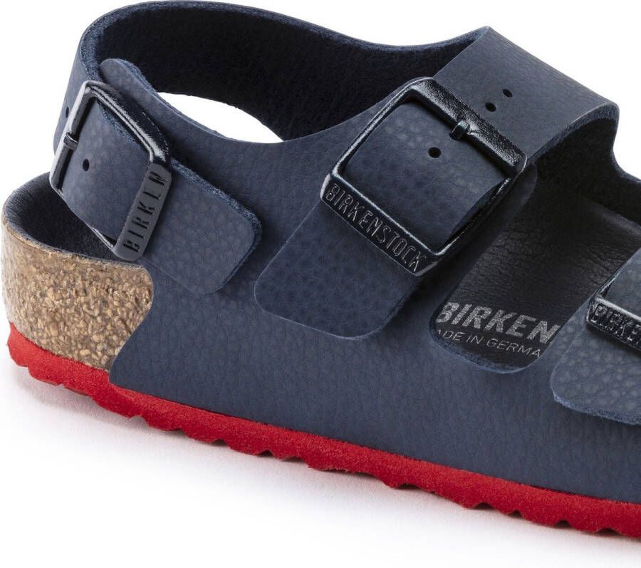 Birkenstock Milano Kids Sandalen Desert Soil Blue Red Narrow-fit Blauw Imitatieleer