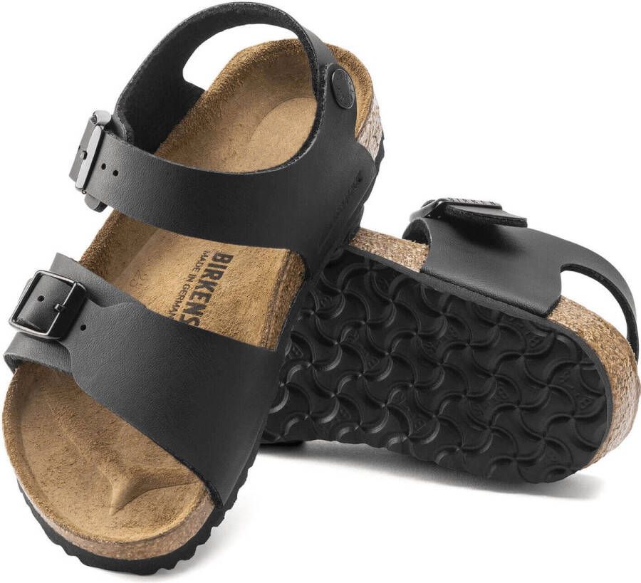 Birkenstock New York Kids Sandalen Black Narrow-fit Zwart Imitatieleer