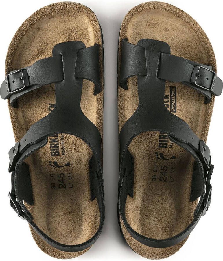 Birkenstock Saragossa Dames Sandalen Black Narrow-fit Zwart Imitatieleer