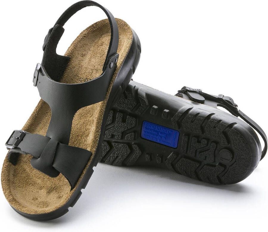 Birkenstock Saragossa Dames Sandalen Black Narrow-fit Zwart Imitatieleer