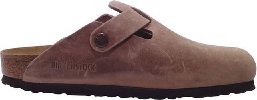 Birkenstock slipper BOSTON Tabacco Brown narrow Fettleder Oiled Leather