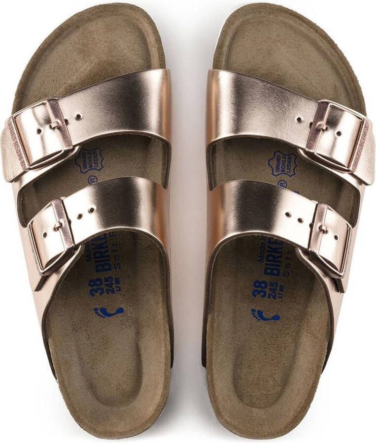 Birkenstock Slippers ARIZONA SFB in smalle schoenwijdte metallic-look met soft-voetbed - Foto 9