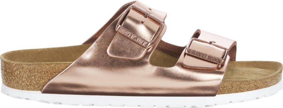 Birkenstock Slippers ARIZONA SFB in smalle schoenwijdte metallic-look met soft-voetbed - Foto 12