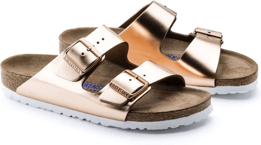 Birkenstock Slippers ARIZONA SFB in smalle schoenwijdte metallic-look met soft-voetbed - Foto 14