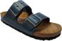 Birkenstock Blauwe Leren Sliders voor Heren Blue Heren - Thumbnail 10