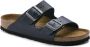 Birkenstock Blauwe Leren Sliders voor Heren Blue Heren - Thumbnail 14