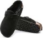 Birkenstock Boston Black narrow Shearling Veloursleder Suede Dames Pantoffels Zwart - Thumbnail 9