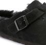 Birkenstock Boston Black narrow Shearling Veloursleder Suede Dames Pantoffels Zwart - Thumbnail 11