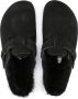 Birkenstock Boston Black narrow Shearling Veloursleder Suede Dames Pantoffels Zwart - Thumbnail 12