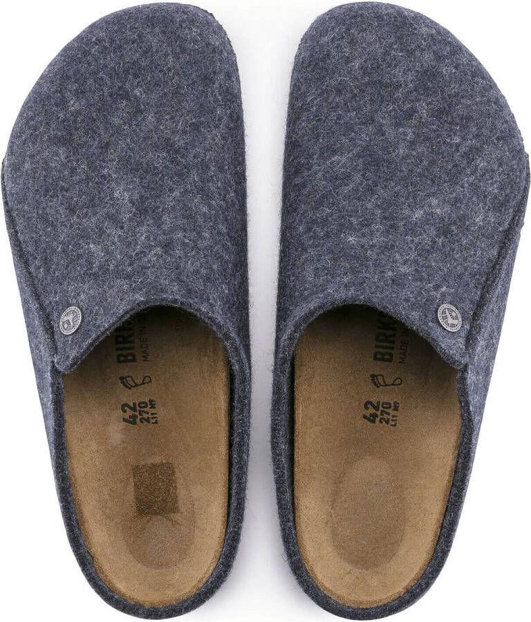 Birkenstock Pantoffels Heren Andermatt Wolvilt Sloffen Standaard Blauw Regular - Foto 5