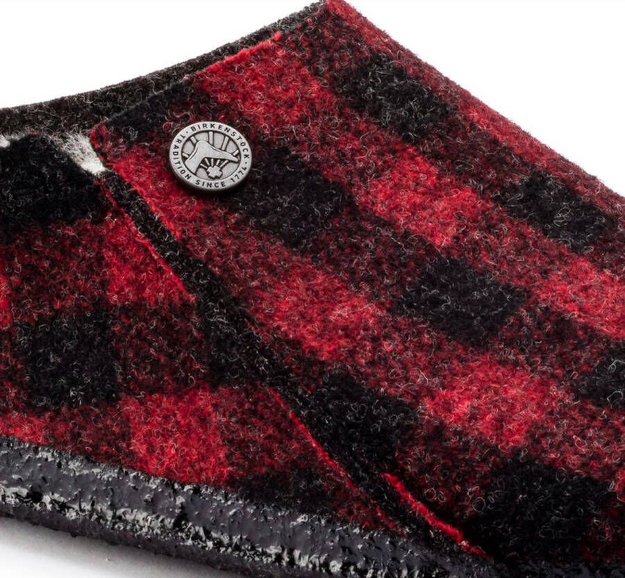 Birkenstock Zermatt Pantoffels Plaid Active Red Narrow fit | Rood | Wolvilt - Foto 5
