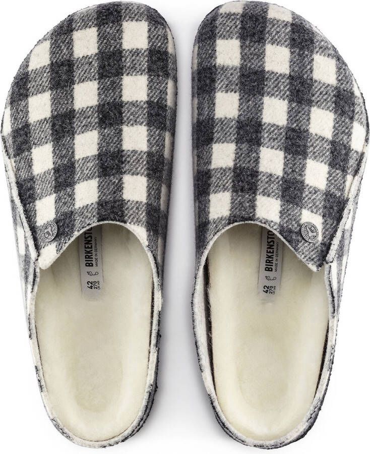 Birkenstock Zermatt Plaid sloffen narrow wit zwart uni (s) (1017545)