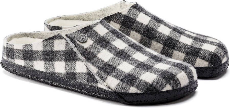 Birkenstock Zermatt Plaid sloffen narrow wit zwart uni (s) (1017545)