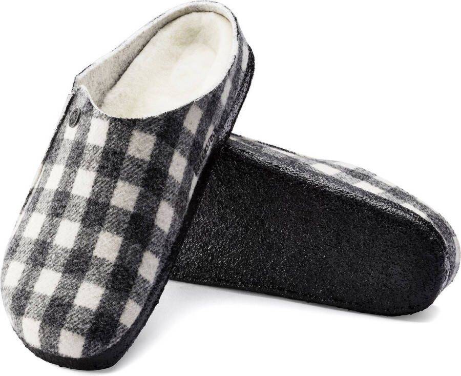 Birkenstock Zermatt Plaid sloffen narrow wit zwart uni (s) (1017545)