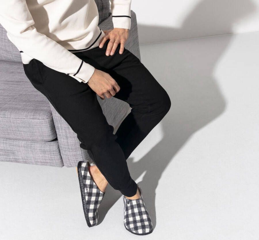 Birkenstock Zermatt Shearling Pantoffels Plaid White Wolvilt Regular-fit