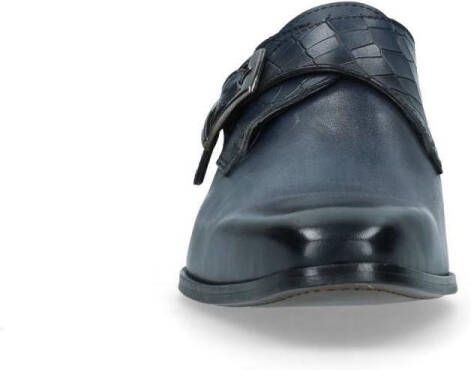 Black Label Heren Donkerblauwe gespschoenen van leer