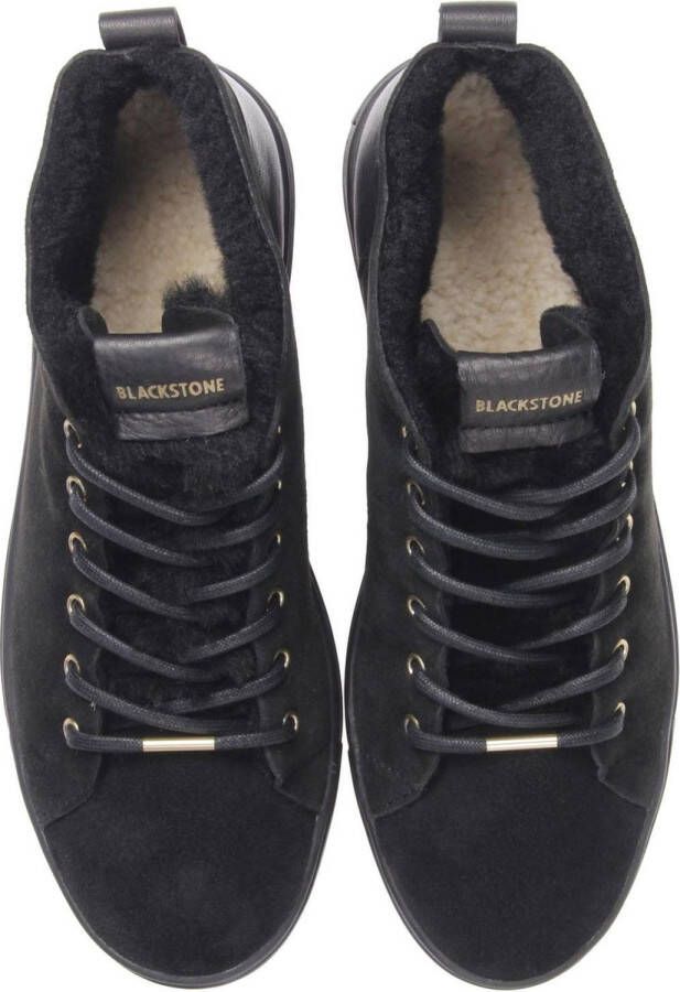 Blackstone ARNAQ QL48 NERO MID SNEAKER SHEEPSKIN Vrouw Black