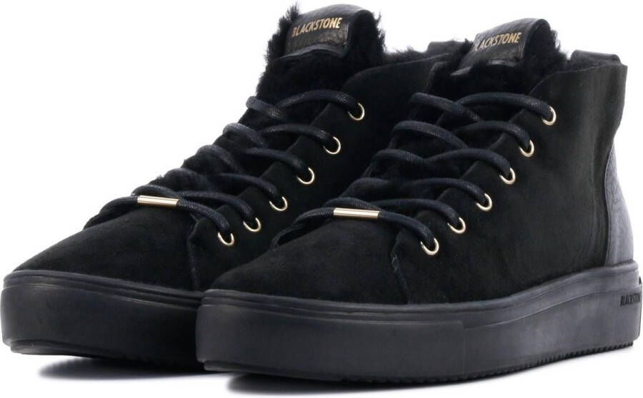 Blackstone ARNAQ QL48 NERO MID SNEAKER SHEEPSKIN Vrouw Black