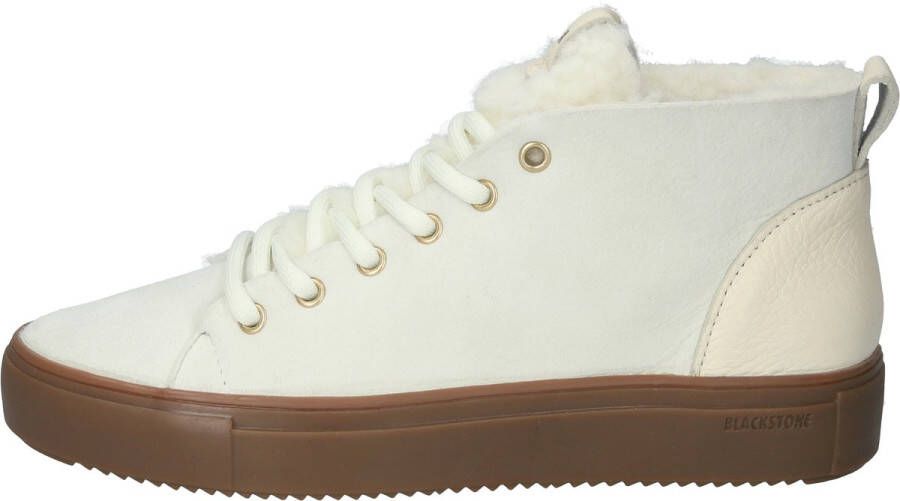 Blackstone ARNAQ QL48 OFF WHITE MID SNEAKER SHEEPSKIN Vrouw Beige