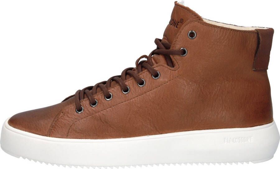 Blackstone DYLAN YG09 BROWN HIGH SNEAKER FUR Man Brown