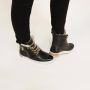 Blackstone Vrouwen Nubuck Veterboots Laarzen Damesschoenen CW96 Zwart - Thumbnail 14