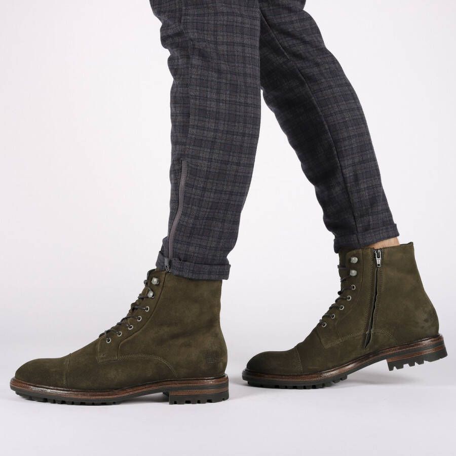 Blackstone LESTER UG20 DARK OLIVE HIGH TOP SUEDE BOOTS Man Green