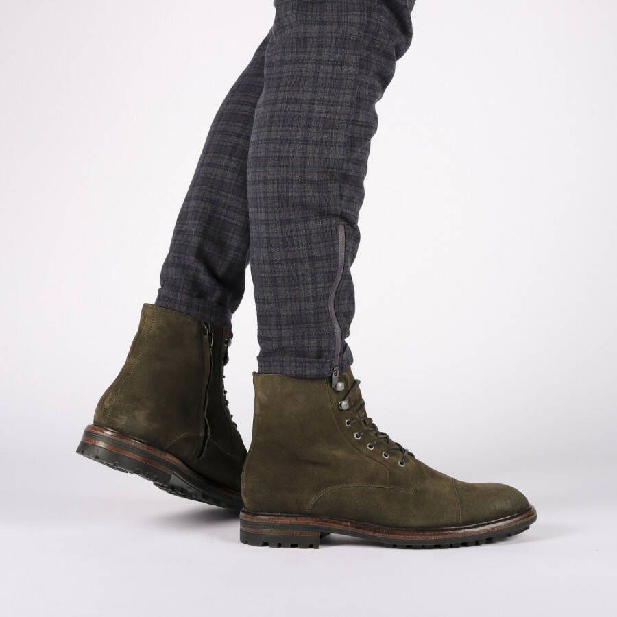 Blackstone LESTER UG20 DARK OLIVE HIGH TOP SUEDE BOOTS Man Green