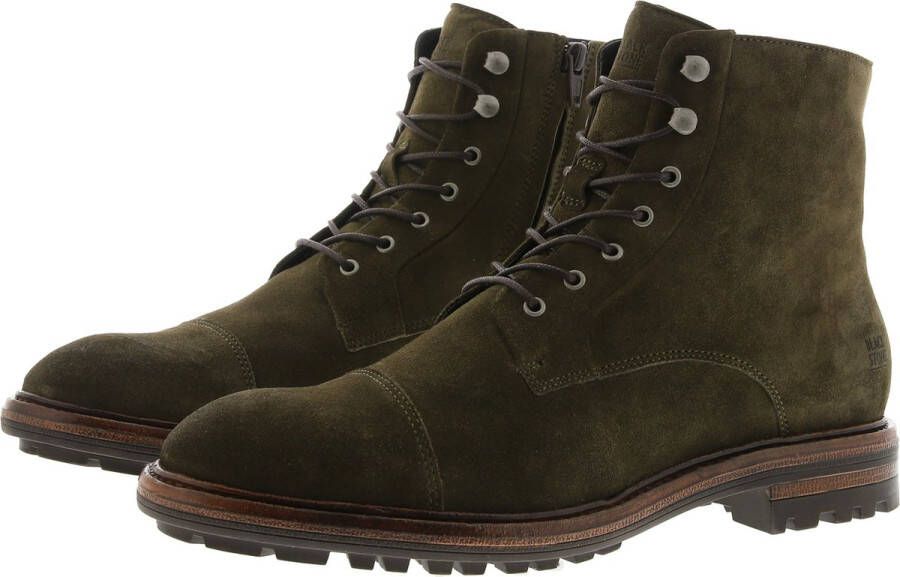 Blackstone LESTER UG20 DARK OLIVE HIGH TOP SUEDE BOOTS Man Green