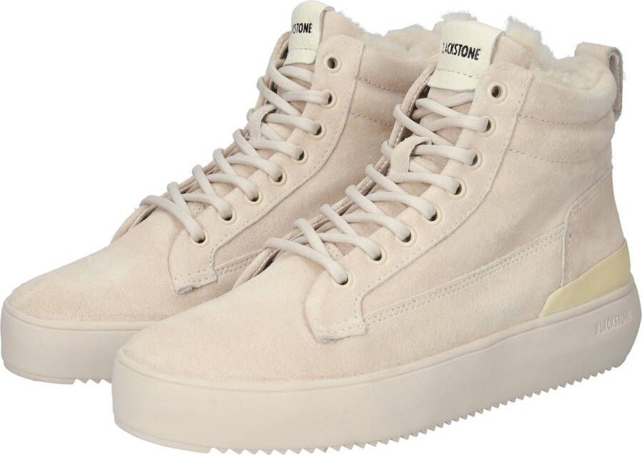 Blackstone SOLEY YL65 SAND HIGH SNEAKER SHEEPSKIN Vrouw Beige